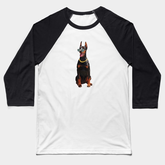 Doberman Pinscher, Funny, Cool Doberman Dog, Chill Baseball T-Shirt by TeeFusion-Hub